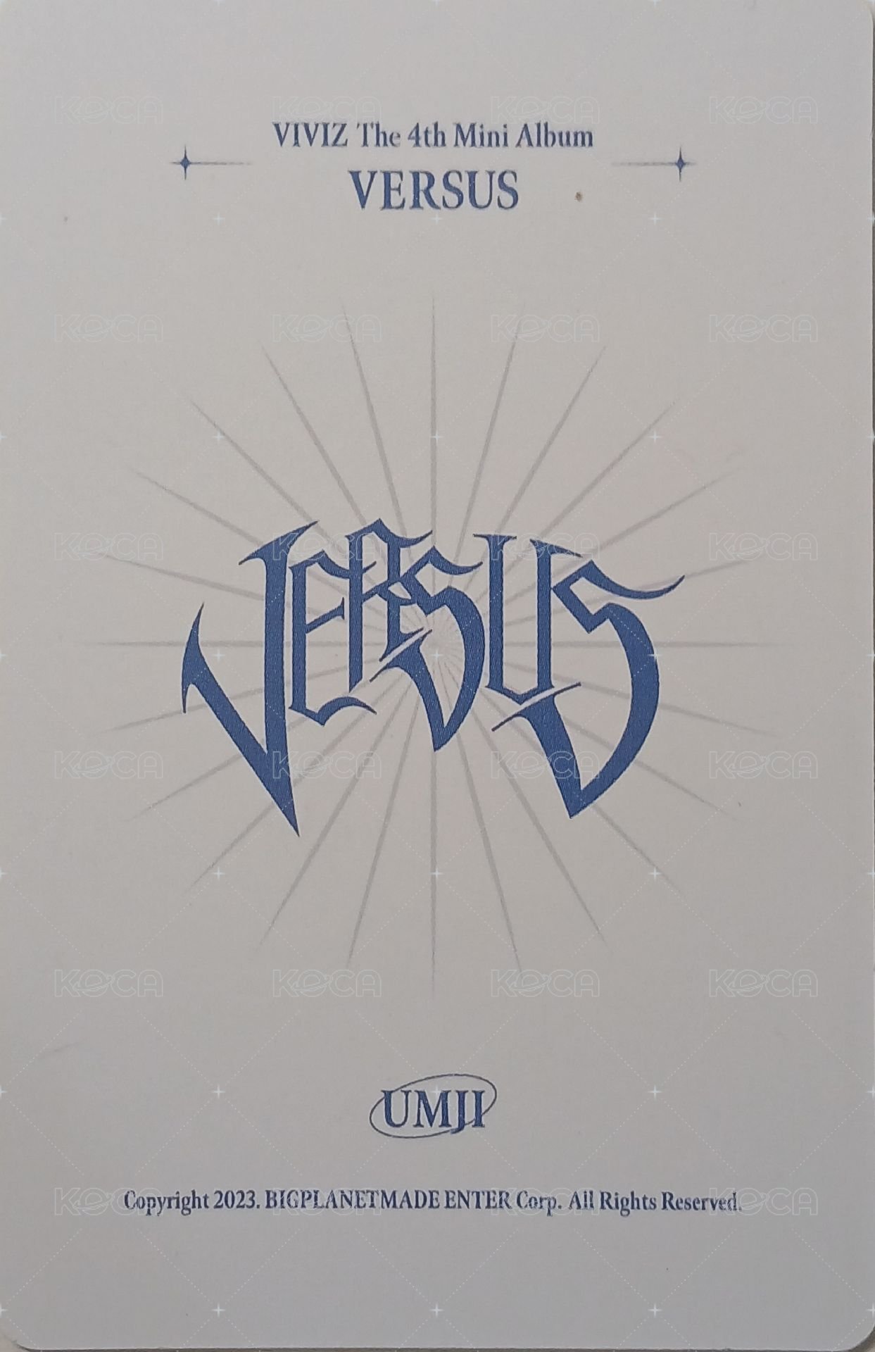 VERSUS 專輯卡  背面