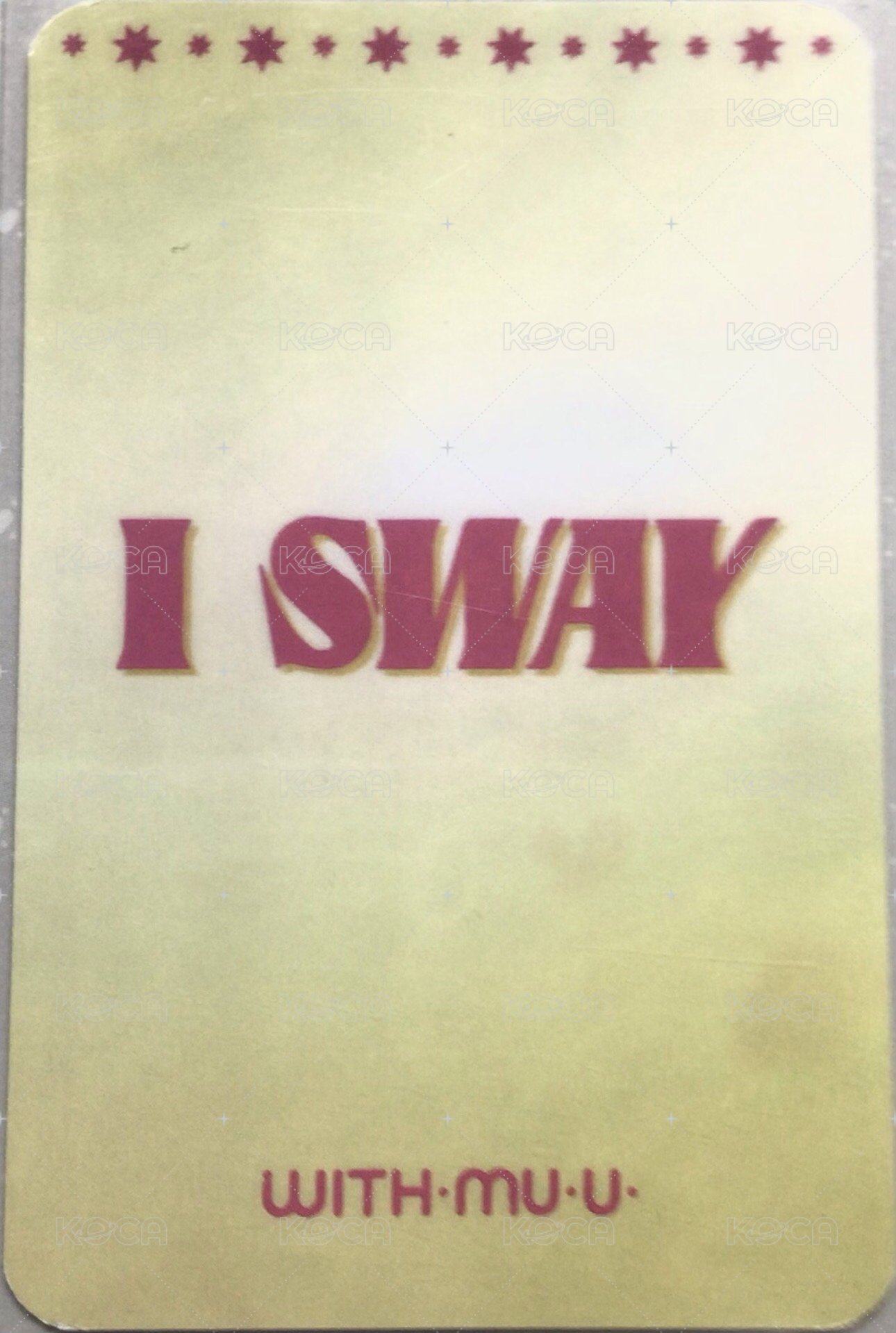 I SWAY wm I SWAY 特典卡  背面