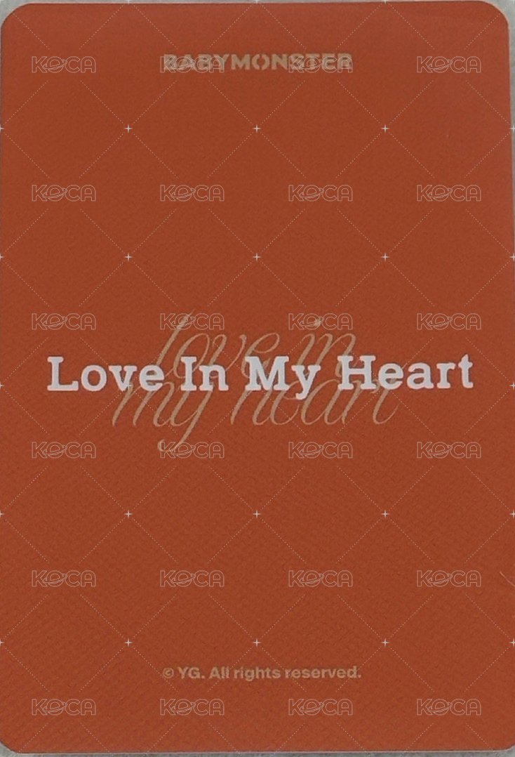 24’FM yg 周邊卡 相框茶 love in my heart 背面