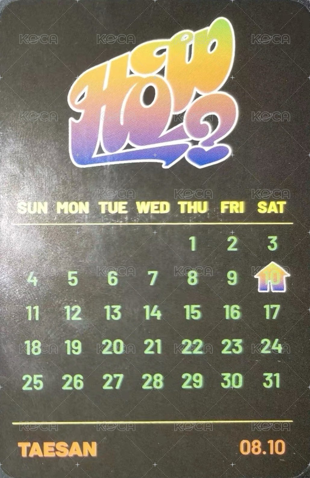 HOW? yes24 預售 特典卡 生日曆 4 背面