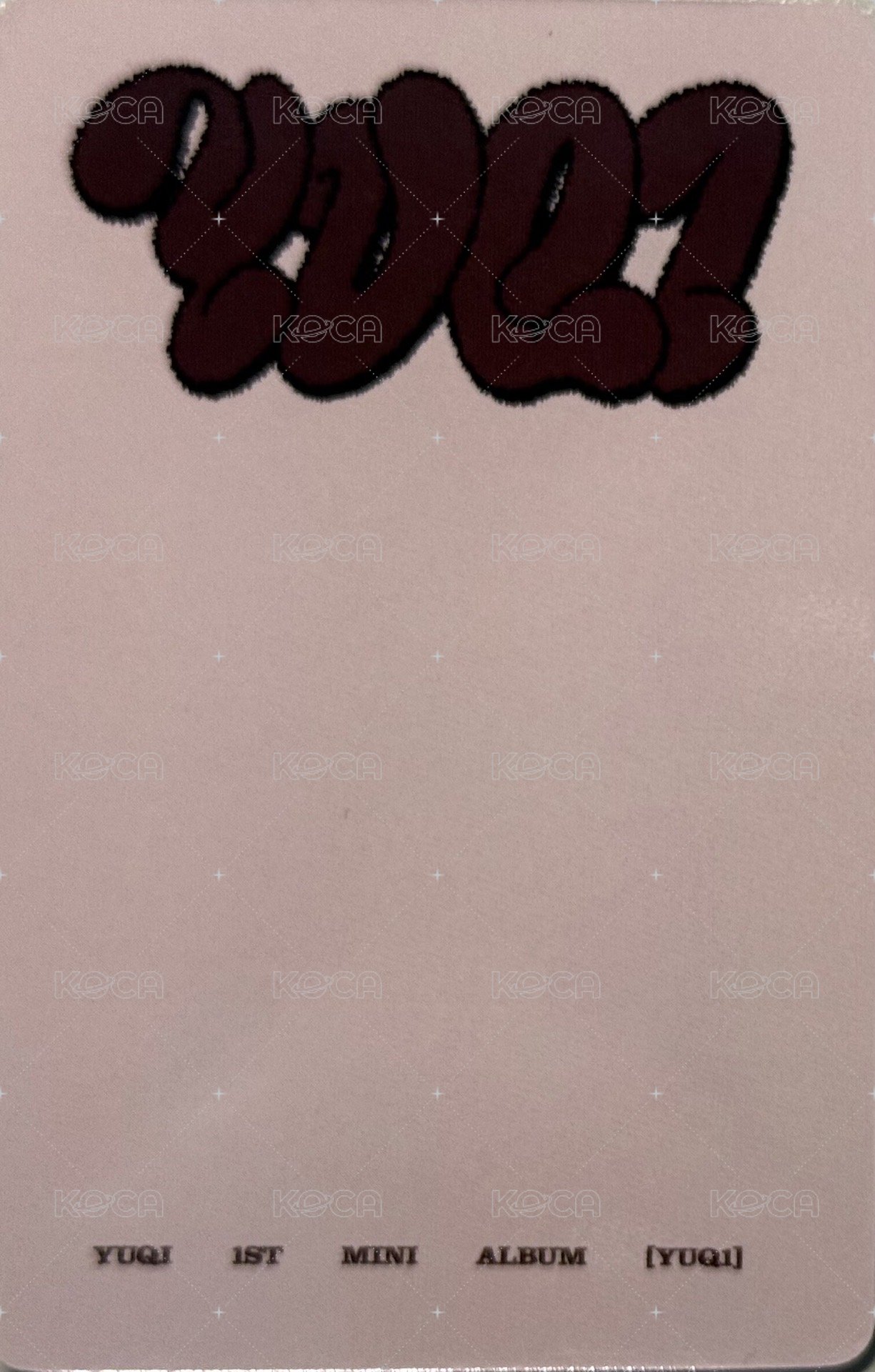 YUQ1 yzy 特典卡 YQU1  9.0 背面