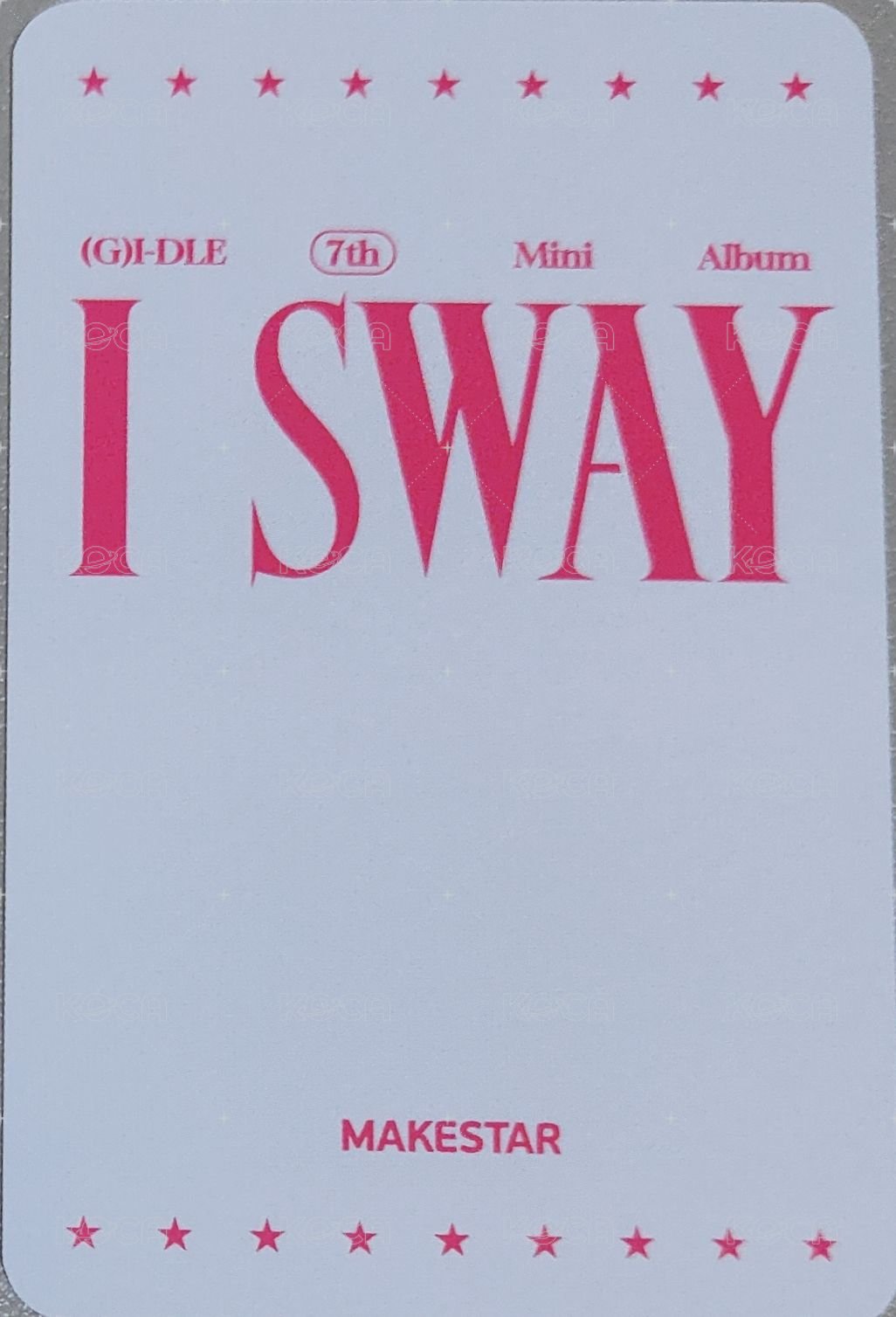 I SWAY ms 冰涼貼.ver 特典卡  背面