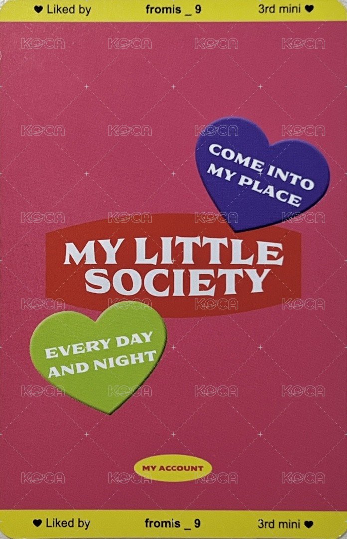 My Little Society 專輯卡 迷三 粉版河英 背面
