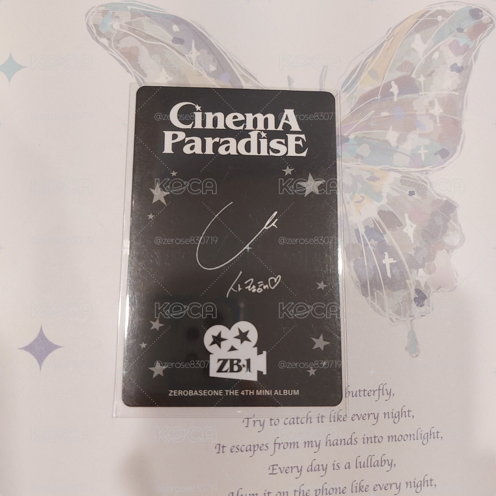 ZEROBASEONE CinemA ParadisE 專卡 ZEROSE VER. 金地雄