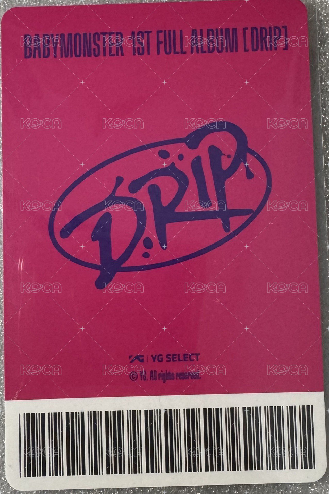 DRIP yg 特典卡 預售禮 Asa ver.B 背面
