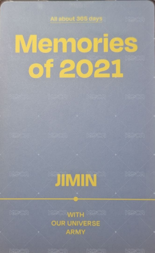 隨機卡 BTS jimin 2021回憶錄卡 背面