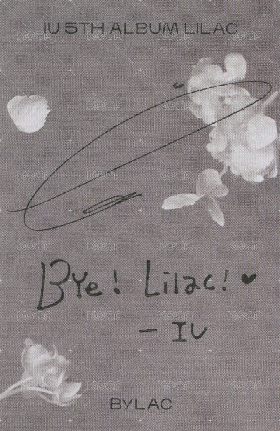 LILAC 專輯卡 BYLAC VER. 背面