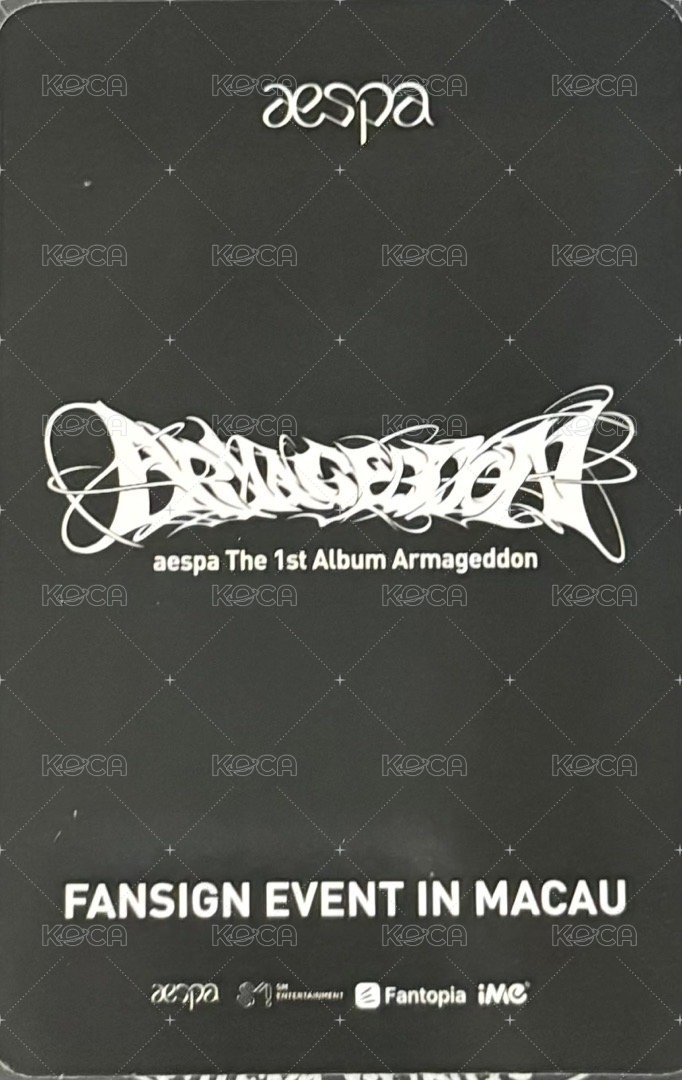 Armageddon iMe 簽售卡 澳門簽售柚 背面