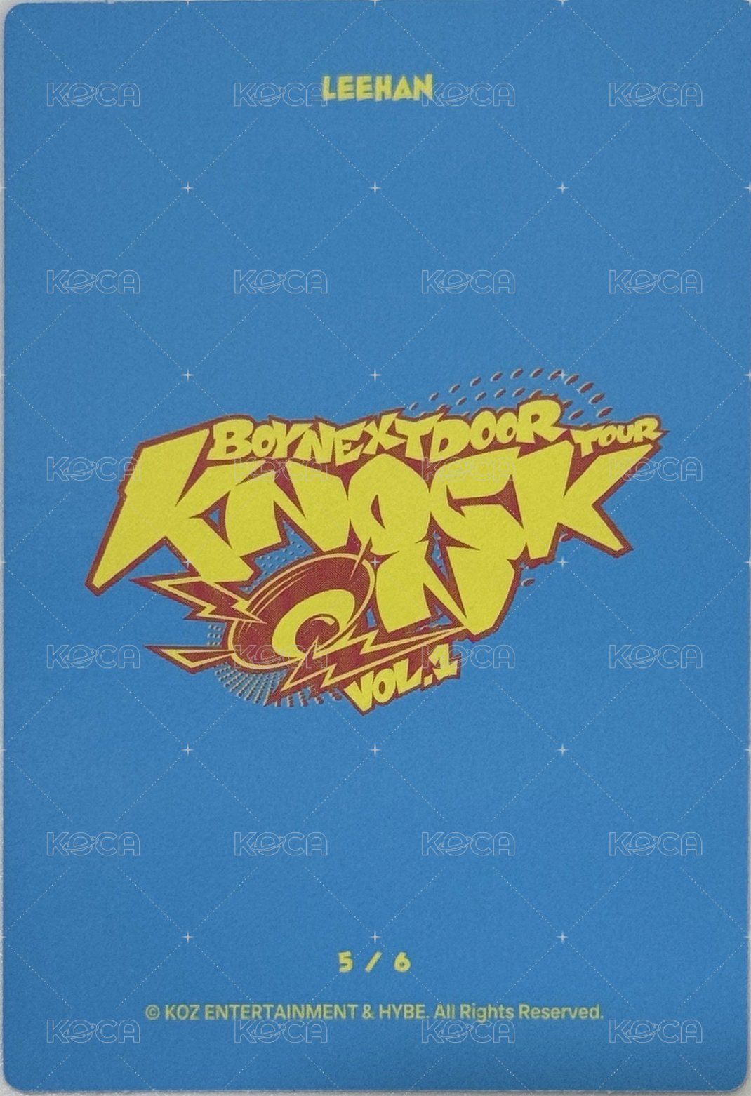 Knock On 巡迴 隨機卡 仁川場周 5 背面