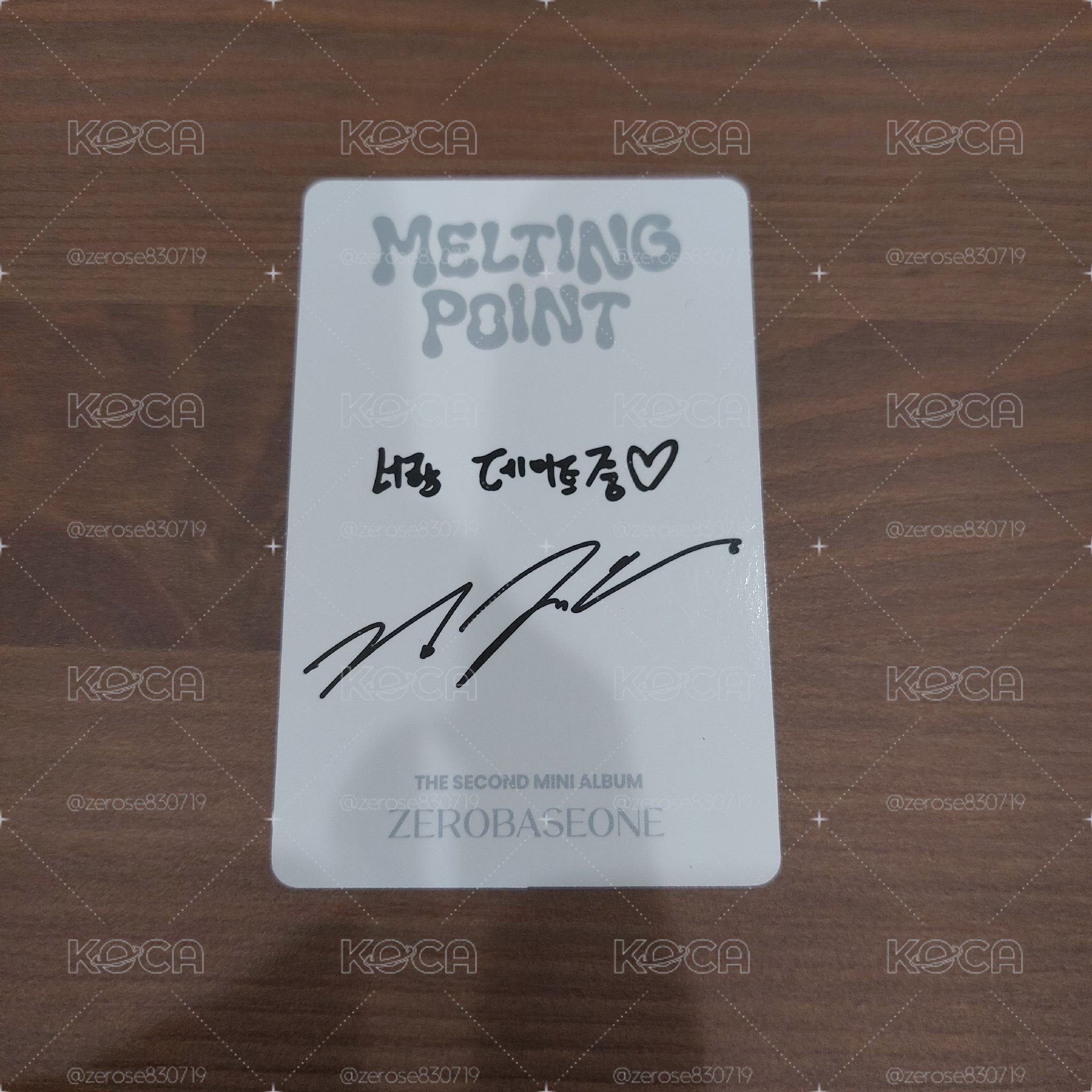 ZEROBASEONE MELTING POINT 單封 專卡 金地雄 KIM JIWOONG