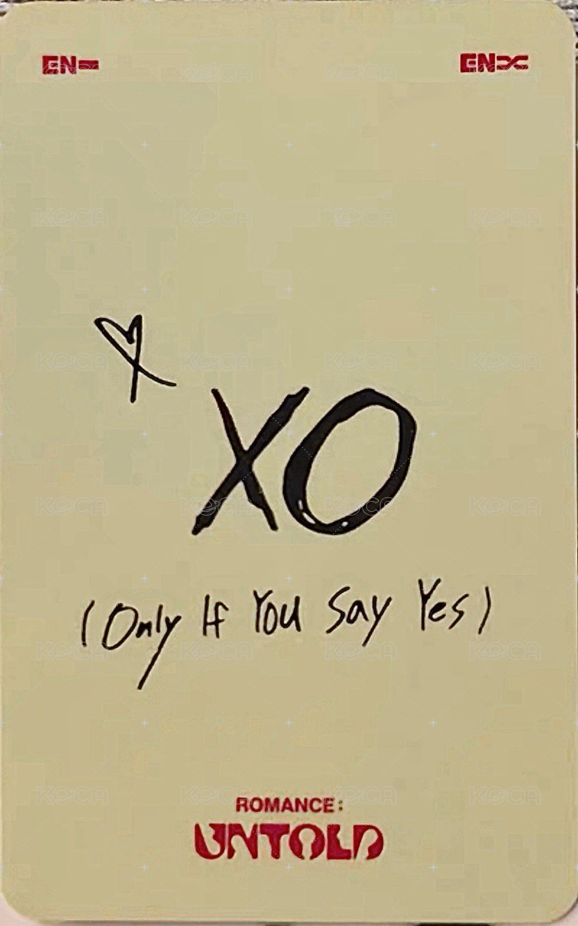 正二 打歌卡 xo 背面