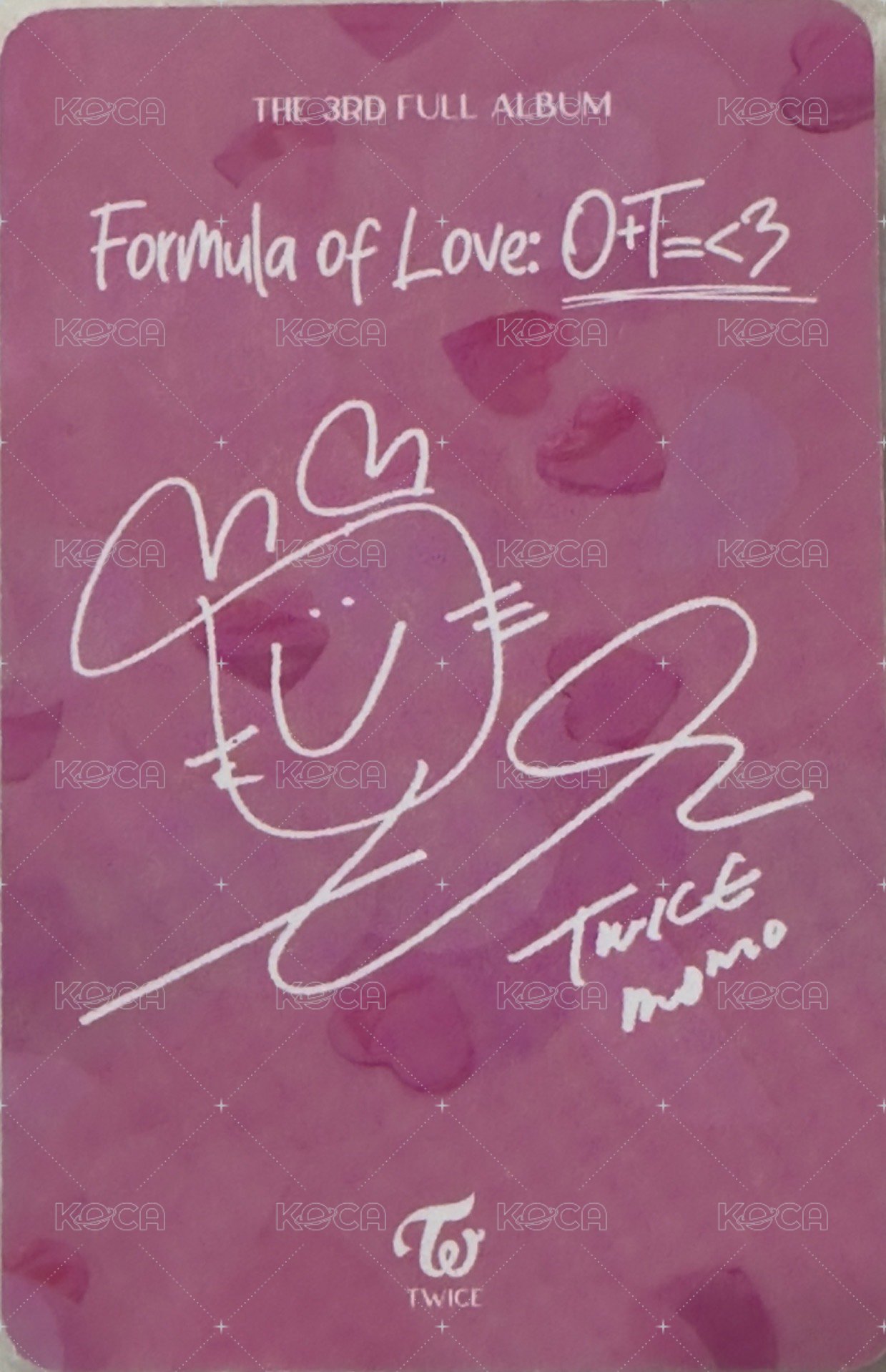 Formula of Love: O+T=<3 專輯卡 MOMO 正規3專輯小卡 背面