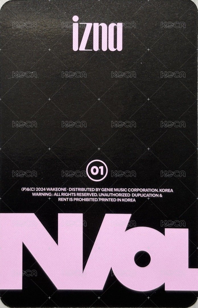 N/a 專輯卡 (na ver.)合照隨機卡 背面