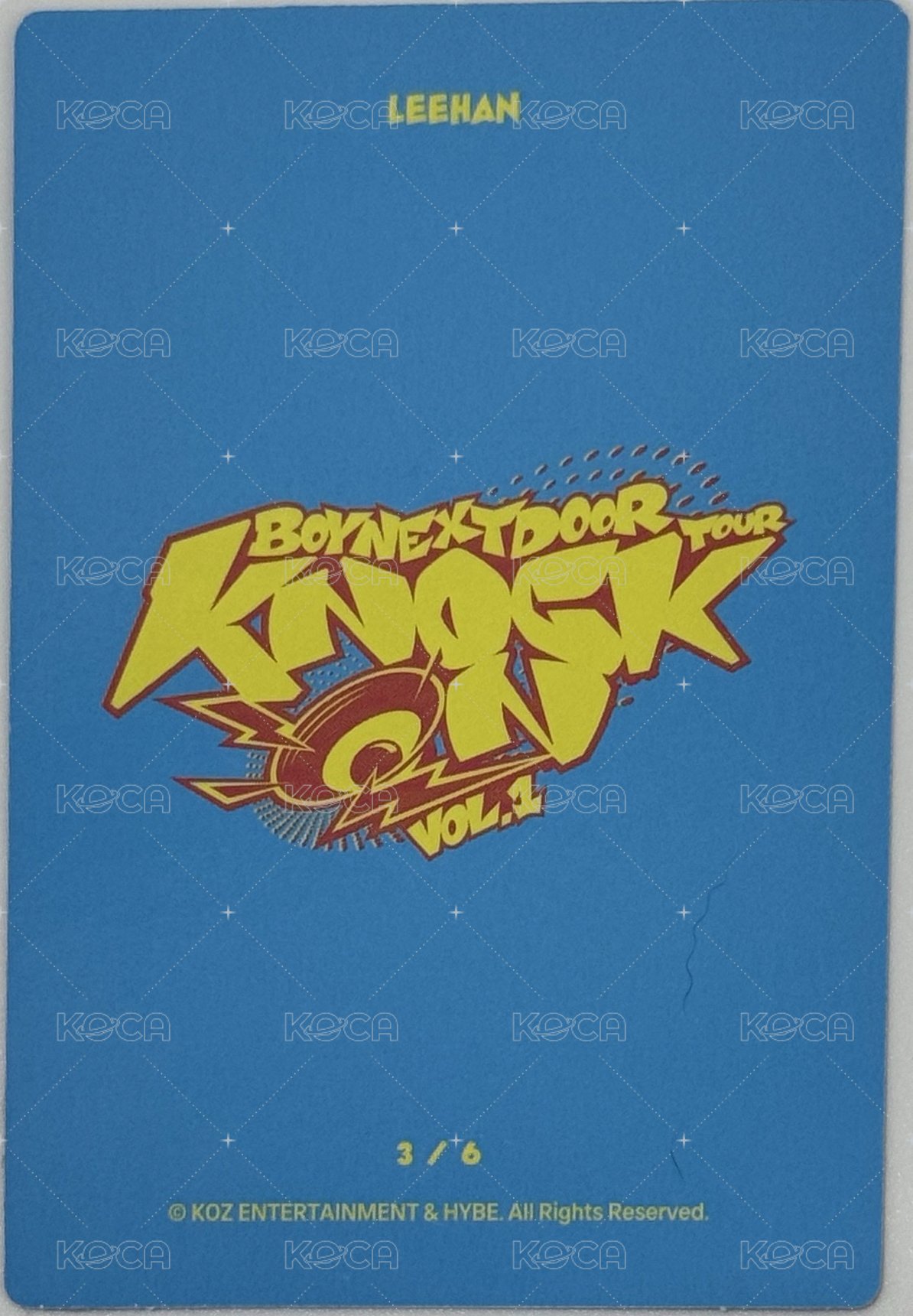 Knock On 巡迴 隨機卡 仁川場周 5 背面