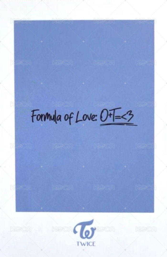 Formula of Love: O+T=<3 新那拉 特典卡 TWICE 娜璉 FORMULA OF LOVE 背面