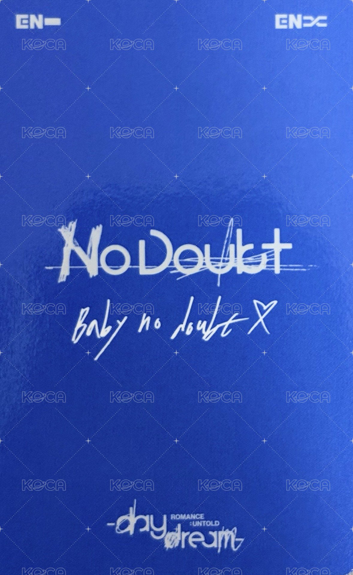 正二後續 打歌卡 No Doubt 背面