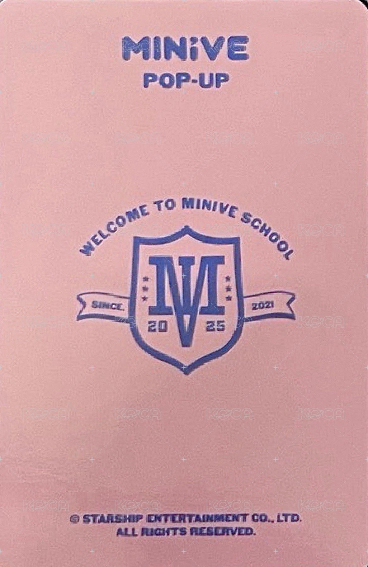 MINIVE SCHOOL 星船 3.0 周邊卡 謝謝你 背面