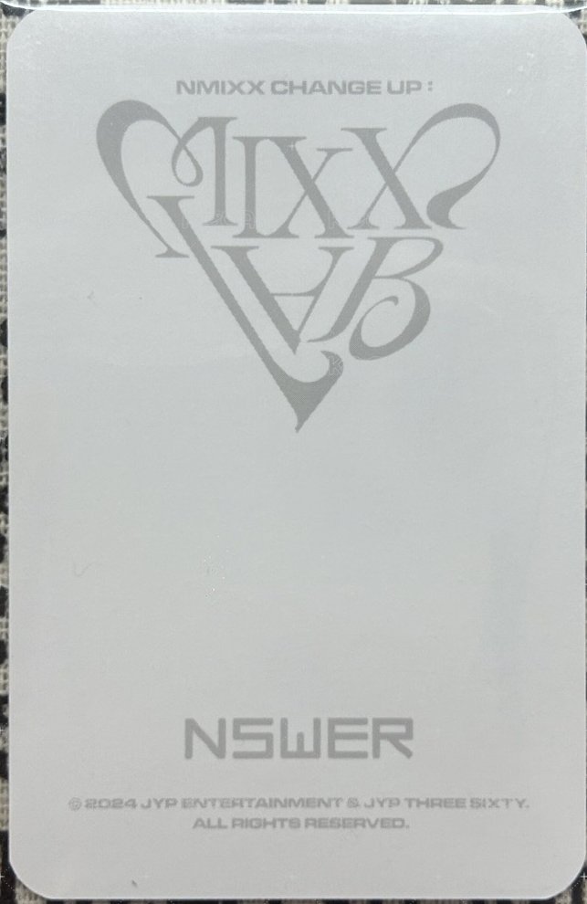 MIXX LAB jyp 滿額卡 嫄裴雙人卡 背面