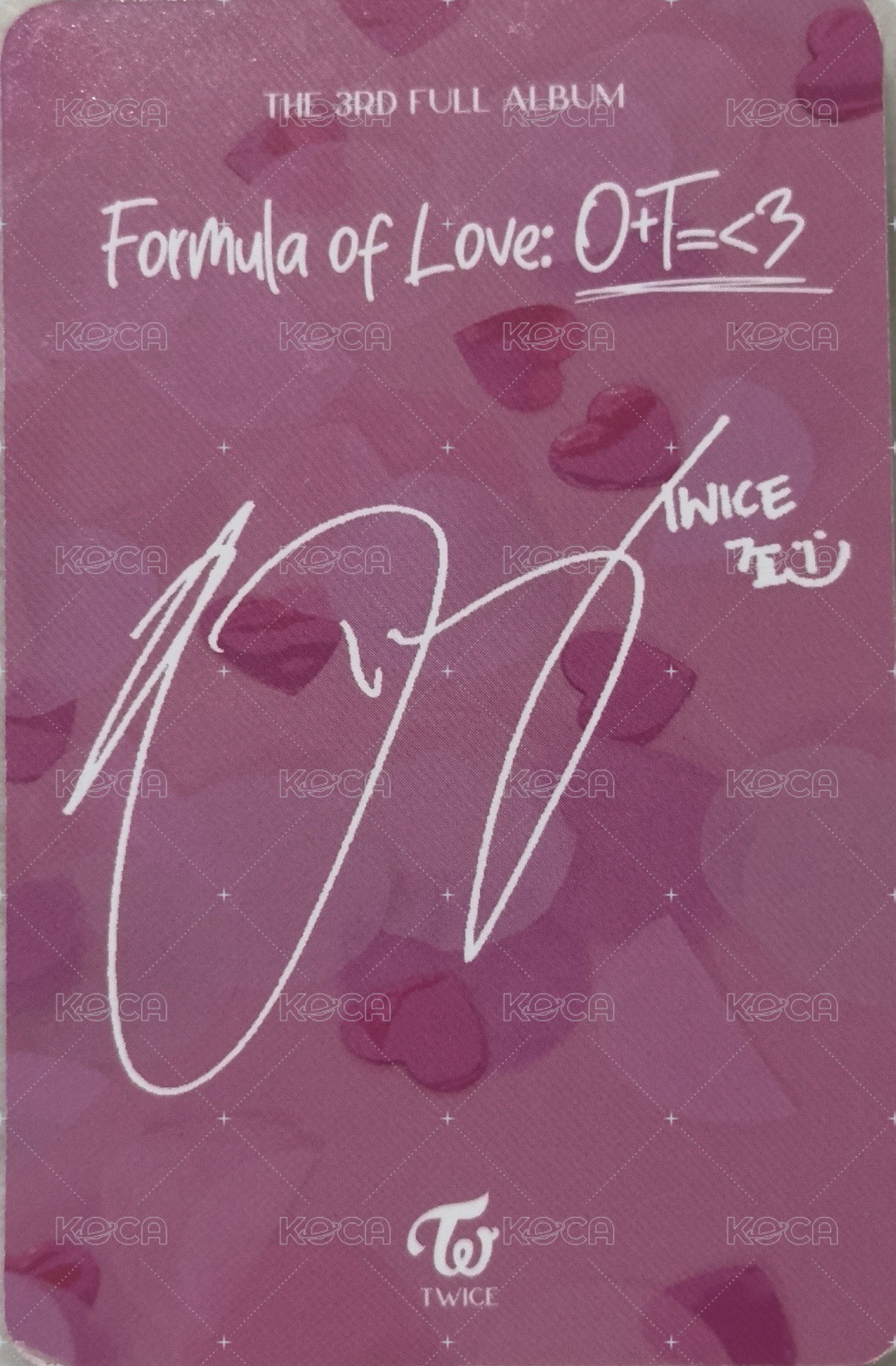 Formula of Love: O+T=<3 專輯卡 TWICE 正規三 JIHYO專卡 背面