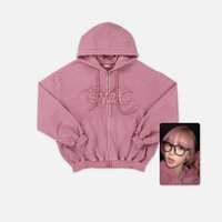 二巡 服飾衣著 PINK HOODIE ZIP-UP