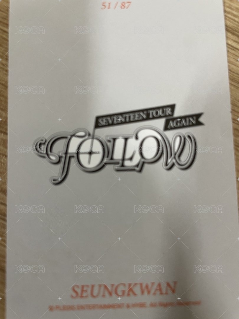 FOLLOW AGAIN 隨機卡 ｜韓通卡包 背面